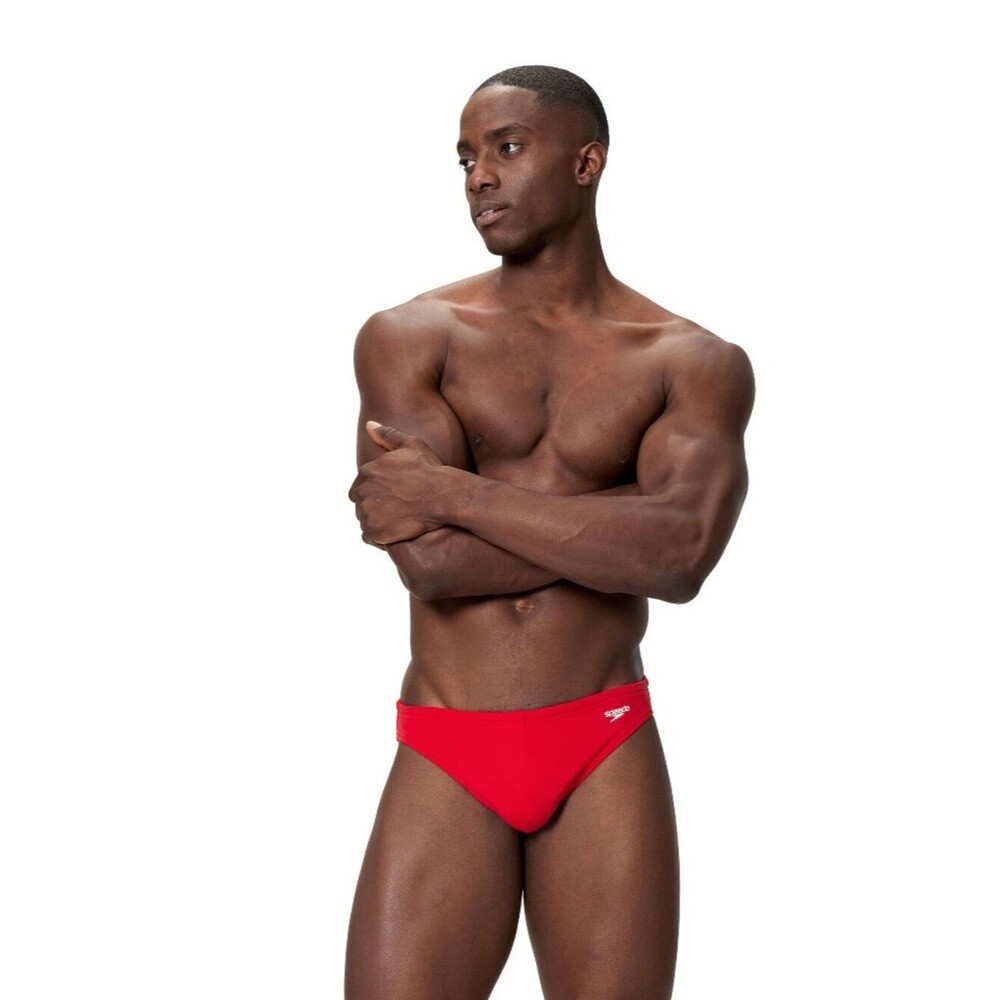 Speedo Men's Swimsuit Brief Comfort Waistband Red 32